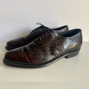 Executive Imperials Mens Leather Dress Shoes Size 9.5 Wing Tip Brogue Burgundy